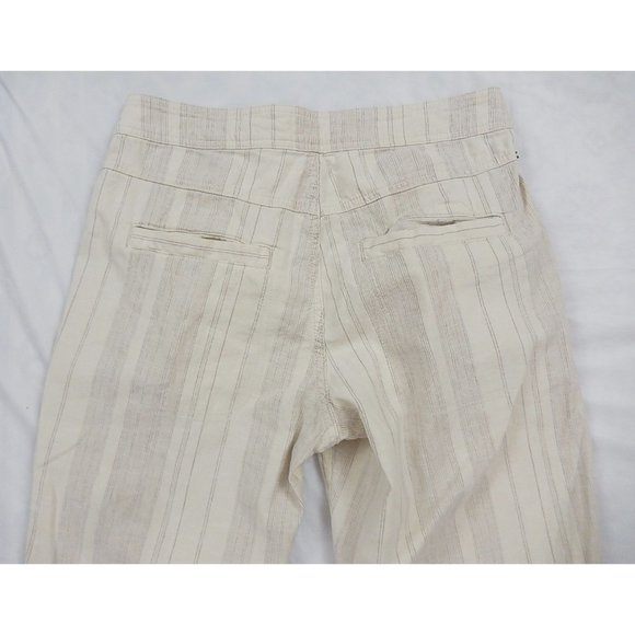 Prana Women Pants Sz 4 Mid Rise Striped Pleated Pockets Cinch Bottom Casual - Picture 13 of 14
